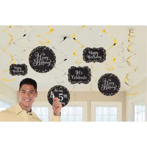 Sparkling Celebrations Add Any Age Swirl Decorations - Click Image to Close